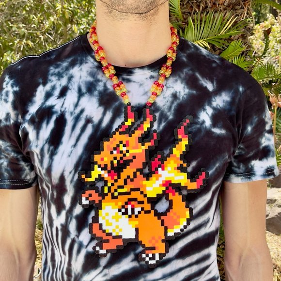 Gigantamax Charizard Perler Necklace - Picture 6 of 7